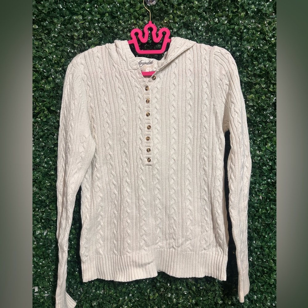 Aeropostale Y2K Cable Knit sweater with hood!
